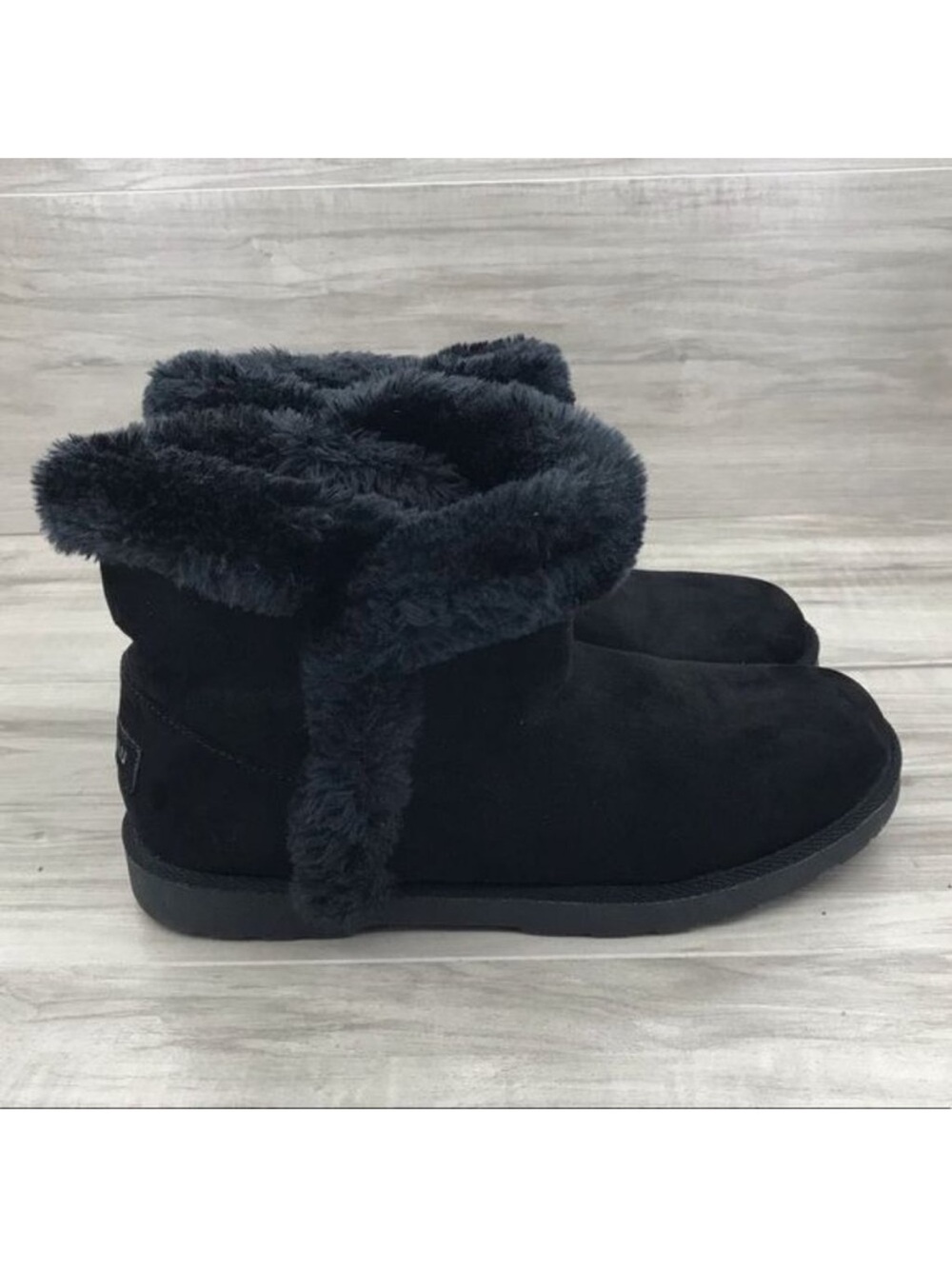 Makalu Ankle Boots Women's 9 Yadra Black Faux Fur Lined Slip On Winter Booties